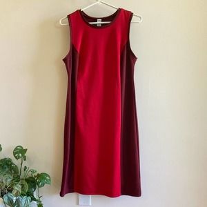 Old Navy Red and Burgundy Colorblock Sleeveless Dress
